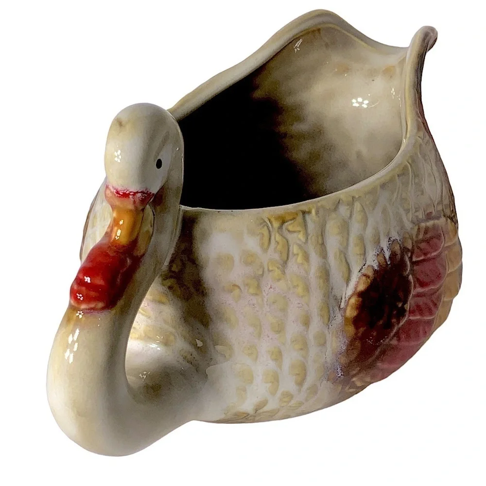Harvest Gravy Boat NEW Hand Painted Artisan Ceramic Thanksgiving Turkey Autumn